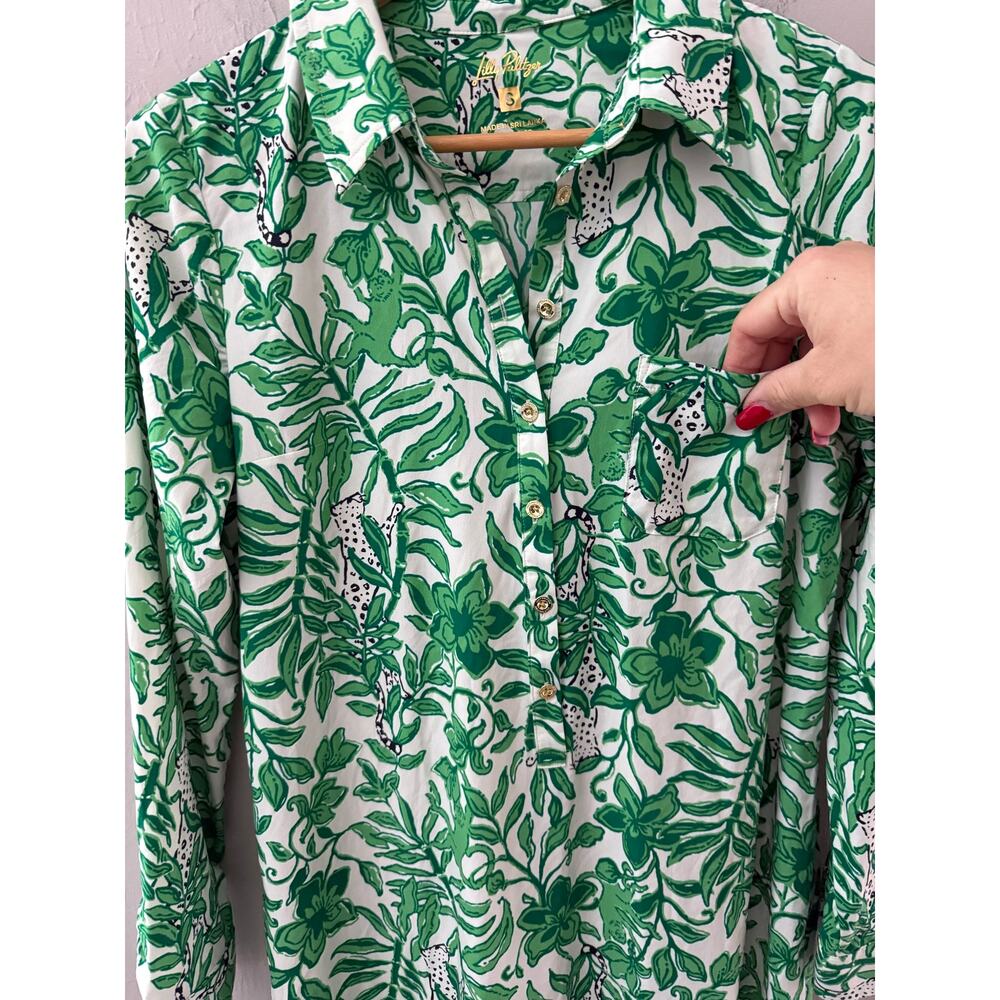Lilly Pulitzer Kindra Dress in Fiddle Leaf Green Lil Escape Plan Size Small - Picture 6 of 9